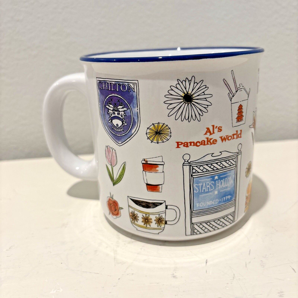Gilmore Girls Stars Hollow Luke’s Diner Symbols Coffee Tea Mug BRAND NEW 20oz - Picture 3 of 5